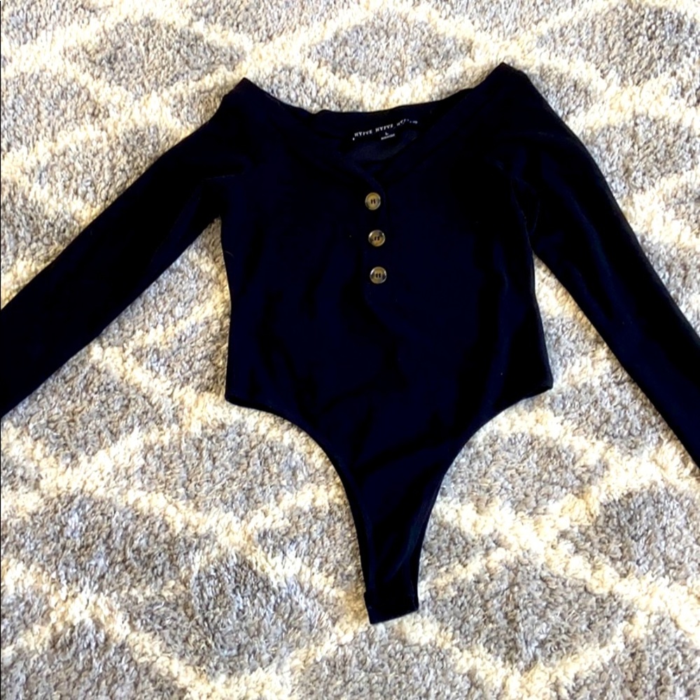 Black buttoned bodysuit